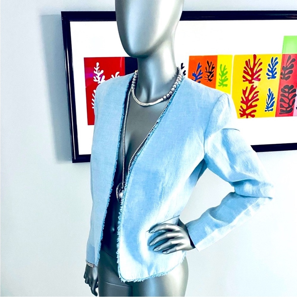 Linen Jacket in Light Blue